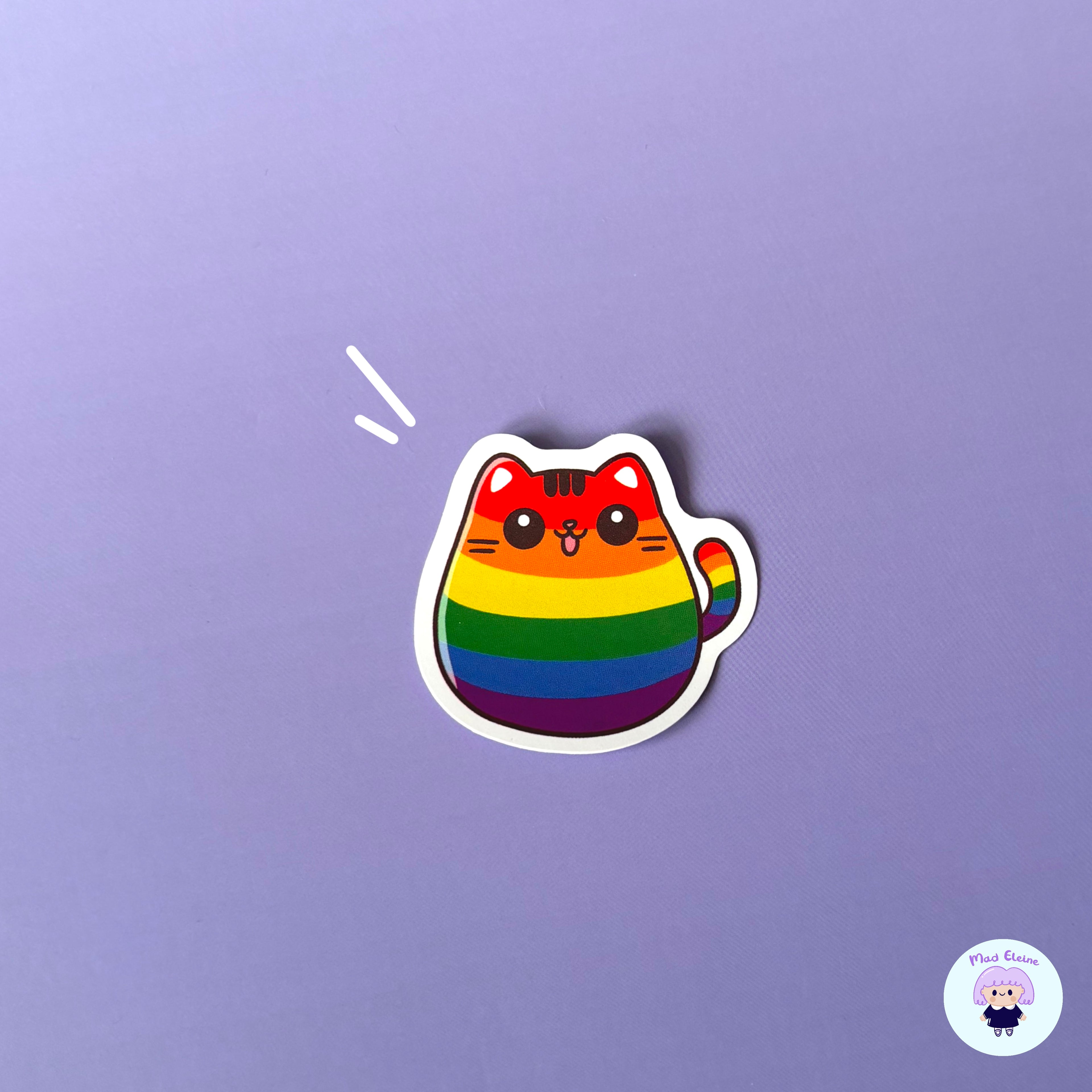 Sticker Gatto Arcobaleno